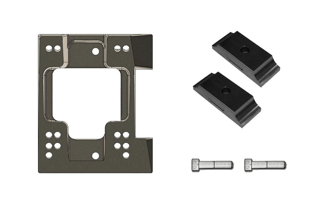 ALUMINIUM INCLINED ENGINE MOUNT FOR 28MM TUBE - WITH HOLES - WITH BRACKETS