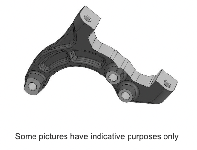 BRAKE CALIPER SUPPORT AP06 FORGED ALUMINUM BLACK ANODIZED