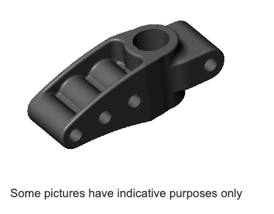 EUROSTAR STEERING COLUMN SUPPORT WITH 3 HOLES - BLACK